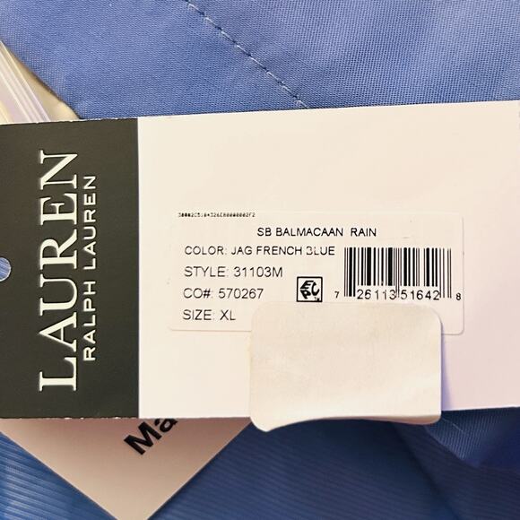 Lauren Ralph Lauren Women Raincoat NWT Size XL Detach Hood French Blue Spring - Picture 6 of 16